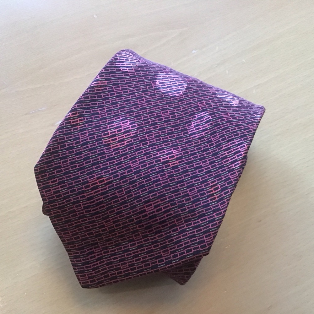 NEW Brioni Men's 100% Silk Tie Necktie Red Burgundy Jacquard Hand Made in Italy
